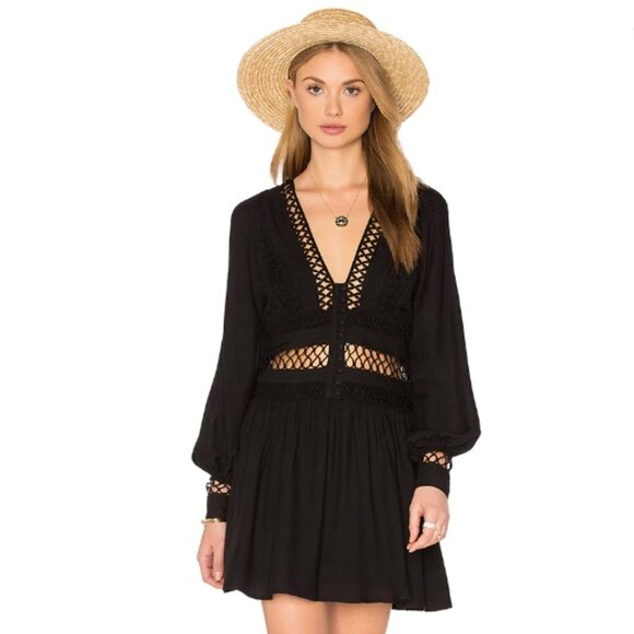 Free People I Think I Love You Dress in Black Size 2 - Picture 1 of 15